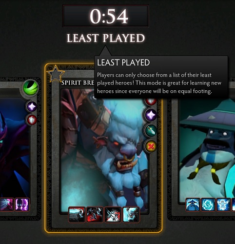 Нажмите на изображение для увеличения
Название: Dota2_LeastPlayed.jpg
Просмотров: 274
Размер:	288.0 Кб
ID:	73329